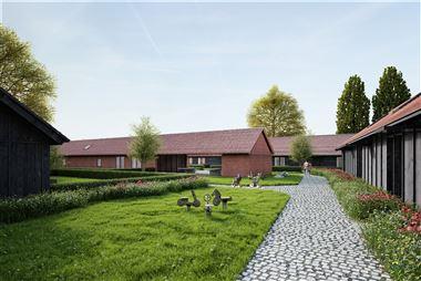 Qville, een woonproject van 1,7 hectare op de site van de voormalige quarantainestallen in Essen, omvat 43 woningen met zwemvijver, wellness met binne...